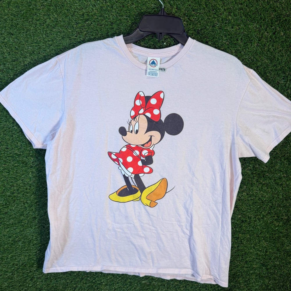 Disney‎ Minnie Mouse Pink Graphic T Shirt Womens XL Delta Soft Classic Character